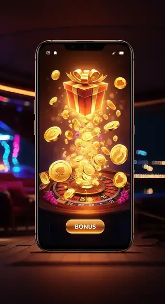 Page des bonus de Captain Slots Casino affichant un coffre au trésor rempli de pièces d'or et de tours gratuits, symbolisant la richesse des offres promotionnelles.